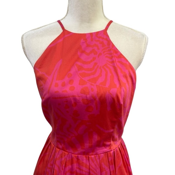 Corey Lynn Calter CHRISLEY DRESS-SHELL Flamingo Open Tie Back Medium New $298 - Picture 9 of 15